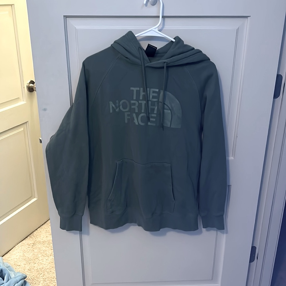 Green north face hoodie